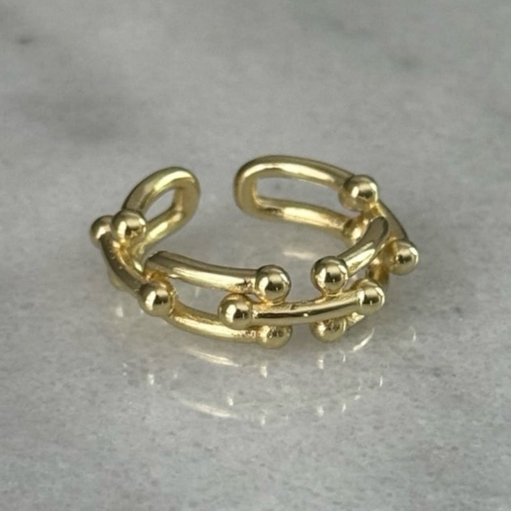Gold Chain Link Chunky Ring Brand New - Picture 2 of 4